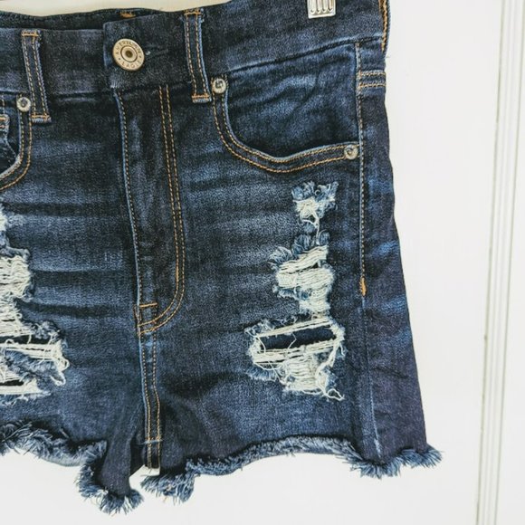 American Eagle Curvy Hi-Rise Shortie cutoff denim shorts - Size 2 - Picture 2 of 10